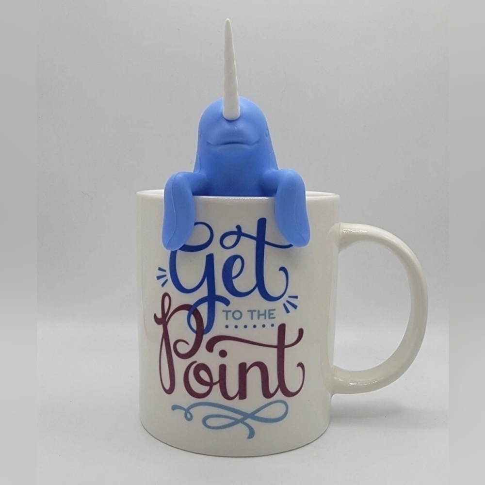 Fred Two For Tea Infuser & Mug Gift Set Spiked Tea “Get To The Point”  Narwhal